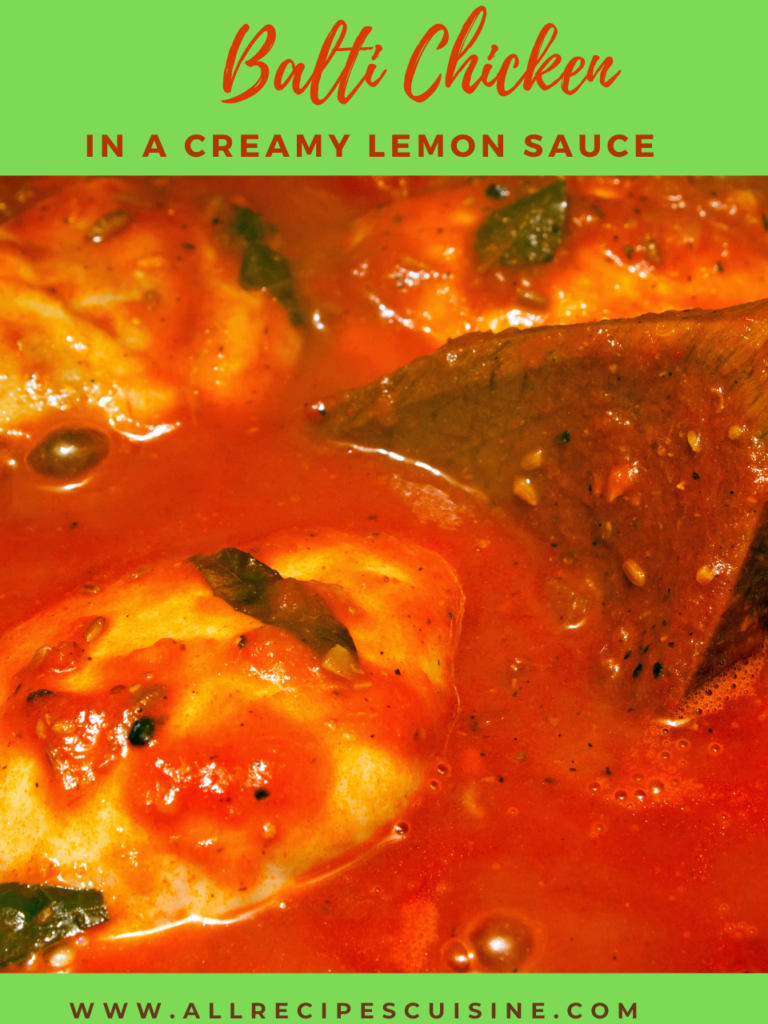 Balti Chicken in a Creamy Lemon Sauce