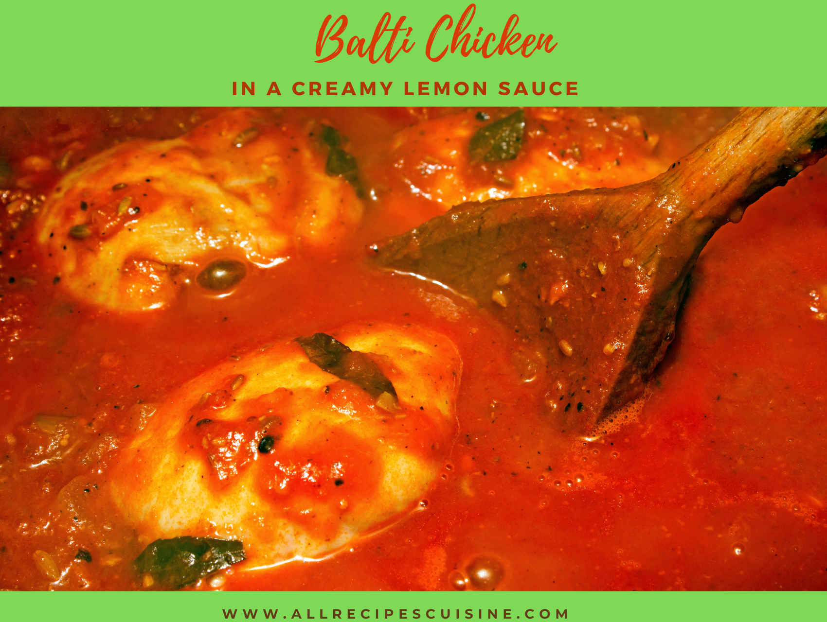 Balti Chicken in a Creamy Lemon Sauce